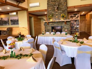 Indoor summer reception in the Main Lodge