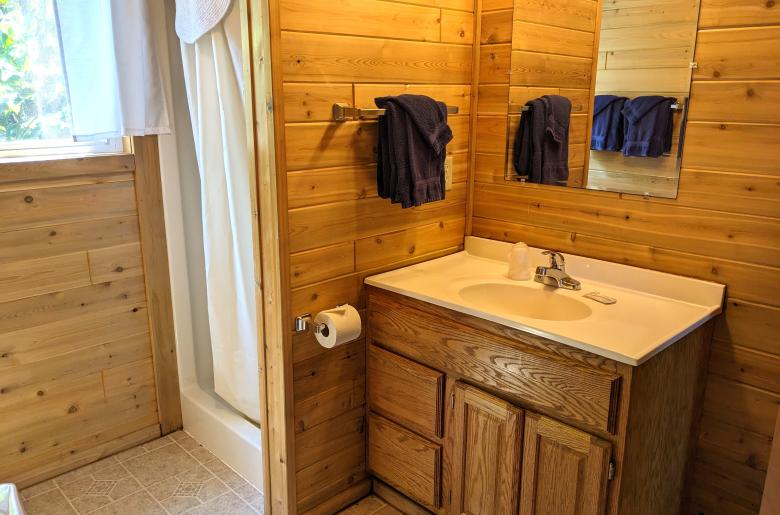 Main floor bathroom with shower stall.