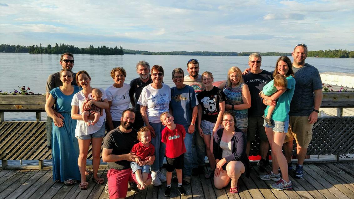 Family reunion group on the Sun Deck