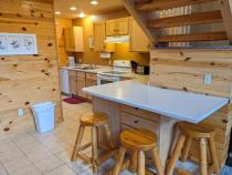 Kitchen counter seating for three.