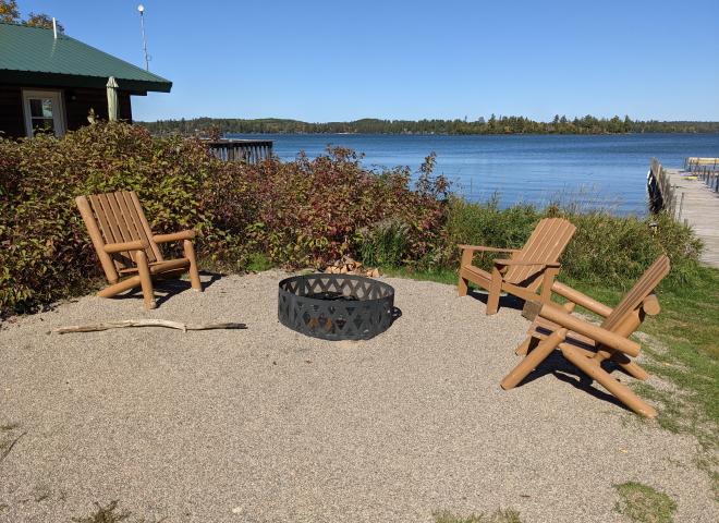 Firepit area located next to the beach.