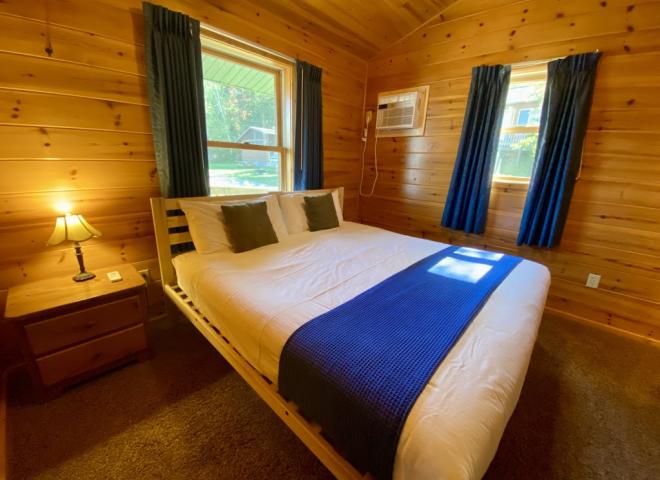 Master bedroom with a king bed and an ensuite bathroom.