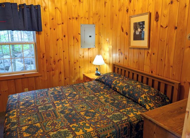 Bedroom with a queen bed.