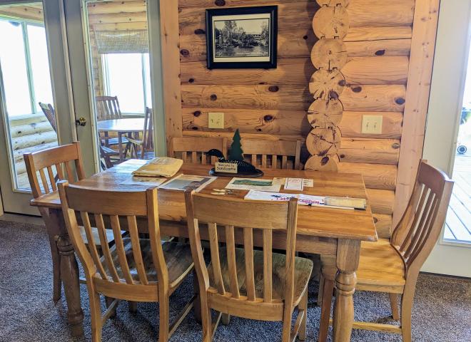 Kitchen table with seating for 6.