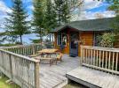 Deck with a picnic table, grill and amazing views of the lake. 