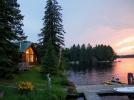 Exterior view of Rippleside, with a beautiful view of the lake and the sunrise.