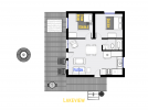 Lakeview's floor plan showing two bedrooms and one bathroom.