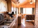 View from the kitchen to the living and dining area.