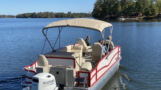 Triple-toon 150HP heads out for a day of fishing.