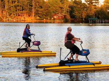 Women enjoy a sunset Hydro Bike ride