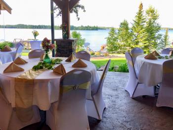 Reception on patio of Main Lodge