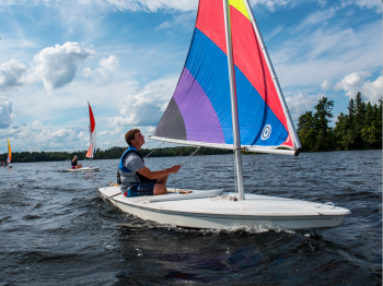 Three sunfish sailing on Lake Vermilion