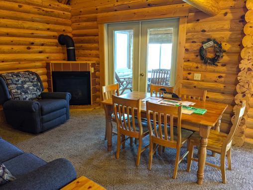 Dining room shares the same space as the living room.