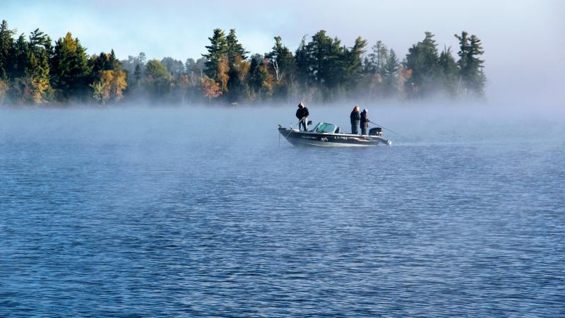 Fishing boat with fishermen on Lake Vermilion