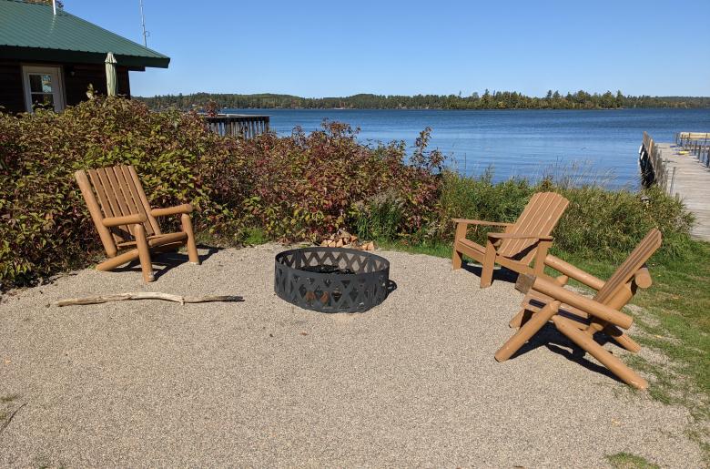 Firepit area located next to the beach.