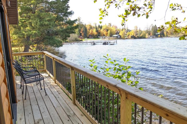 Wrap around deck with seating.