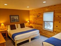 Main floor bedroom with king and twin bed.